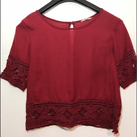 Burgundy crop top - Picture 1 of 4